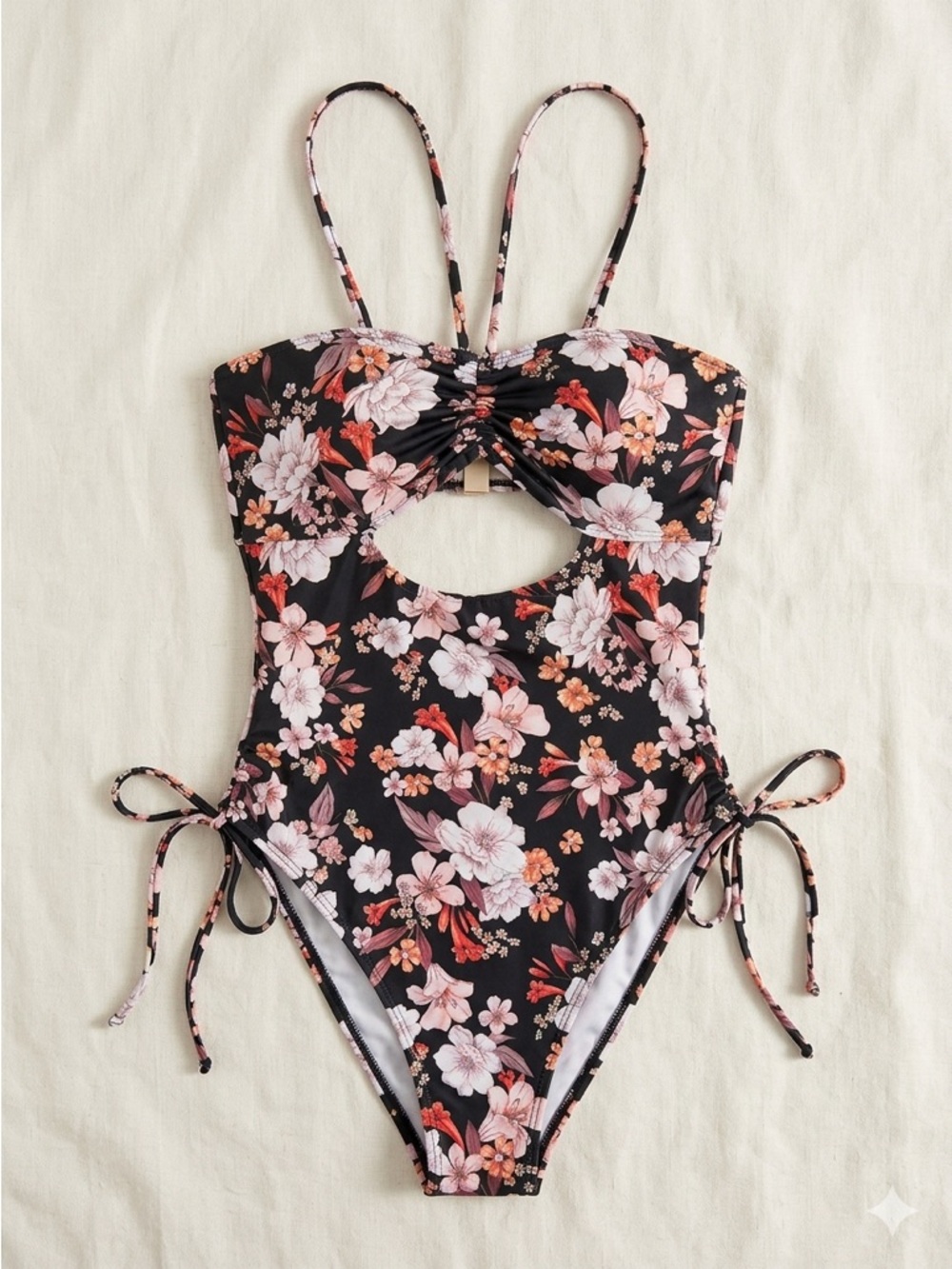 Floral Cutout One-Piece Swimsuit - never worn. M.